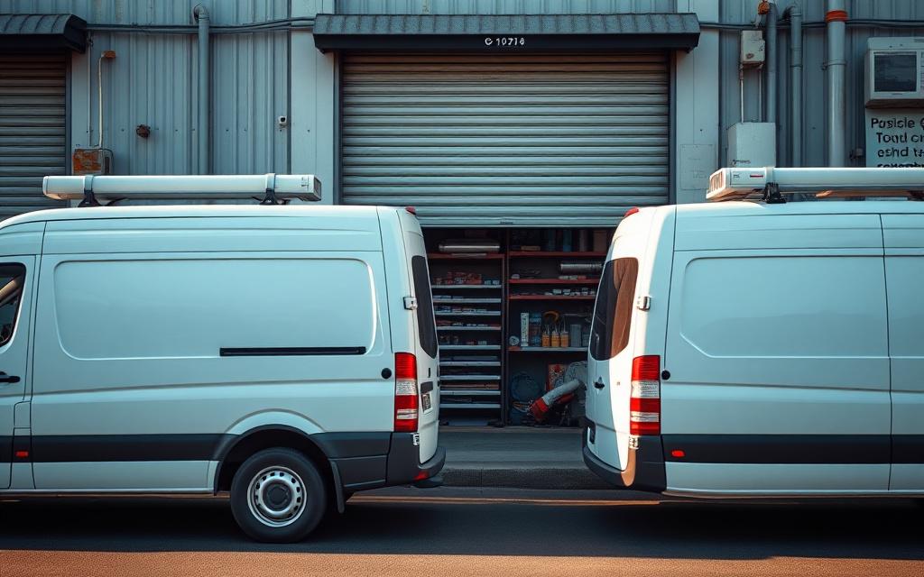 ClimbSmart service vans parked outside the Taman Segar workshop